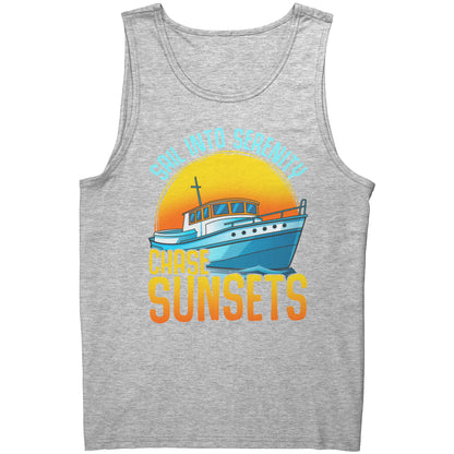 Sail Into Serenity Chase Sunsets - Boat Boating Men Women Tank Top