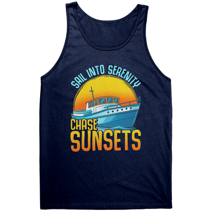 Sail Into Serenity Chase Sunsets - Boat Boating Men Women Tank Top