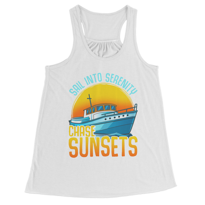 Sail Into Serenity Chase Sunsets - Boat Boating Men Women Tank Top