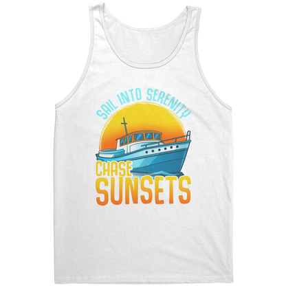 Sail Into Serenity Chase Sunsets - Boat Boating Men Women Tank Top