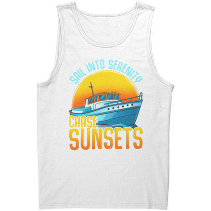 Sail Into Serenity Chase Sunsets - Boat Boating Men Women Tank Top