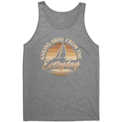 Sailing Away From The Everyday - Humor Retro Sunset Boat Tank Top