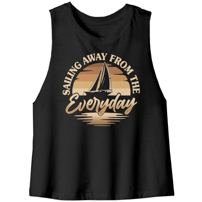 Sailing Away From The Everyday - Humor Retro Sunset Boat Tank Top