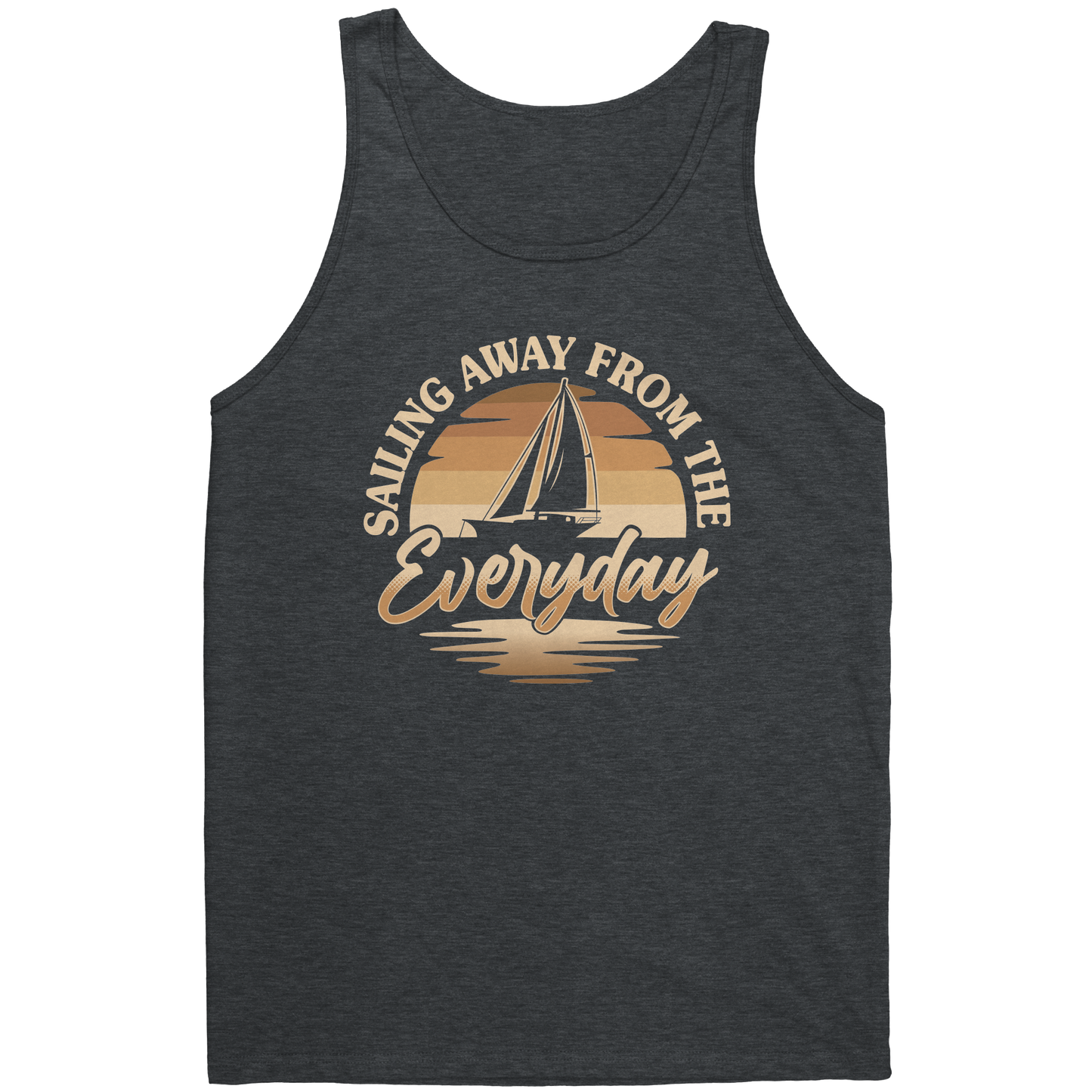 Sailing Away From The Everyday - Humor Retro Sunset Boat Tank Top