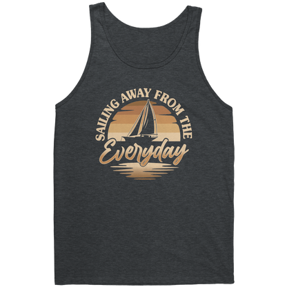 Sailing Away From The Everyday - Humor Retro Sunset Boat Tank Top