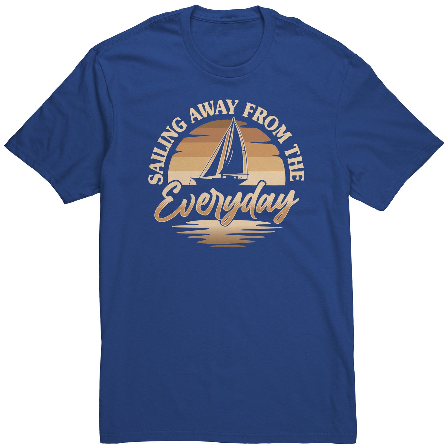 Sailing Away From The Everyday - Humor Retro Sunset Boat T-Shirt