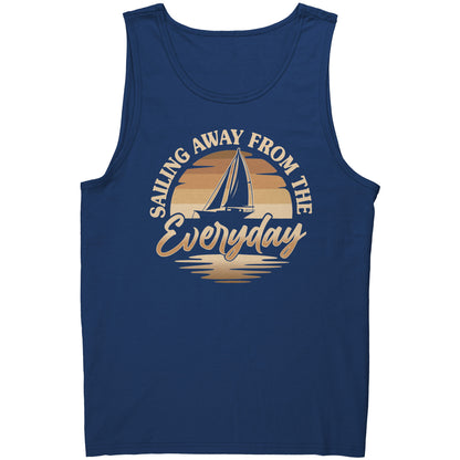 Sailing Away From The Everyday - Humor Retro Sunset Boat Tank Top