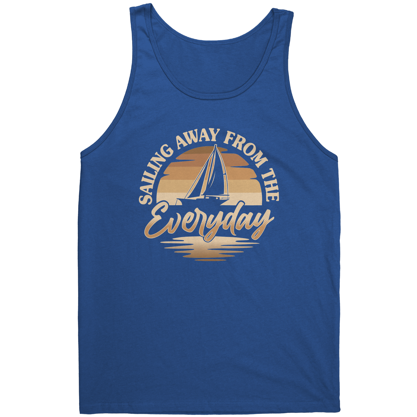 Sailing Away From The Everyday - Humor Retro Sunset Boat Tank Top