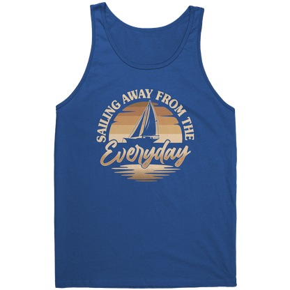 Sailing Away From The Everyday - Humor Retro Sunset Boat Tank Top