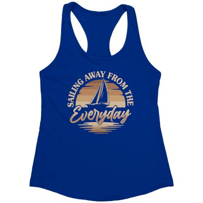 Sailing Away From The Everyday - Humor Retro Sunset Boat Tank Top