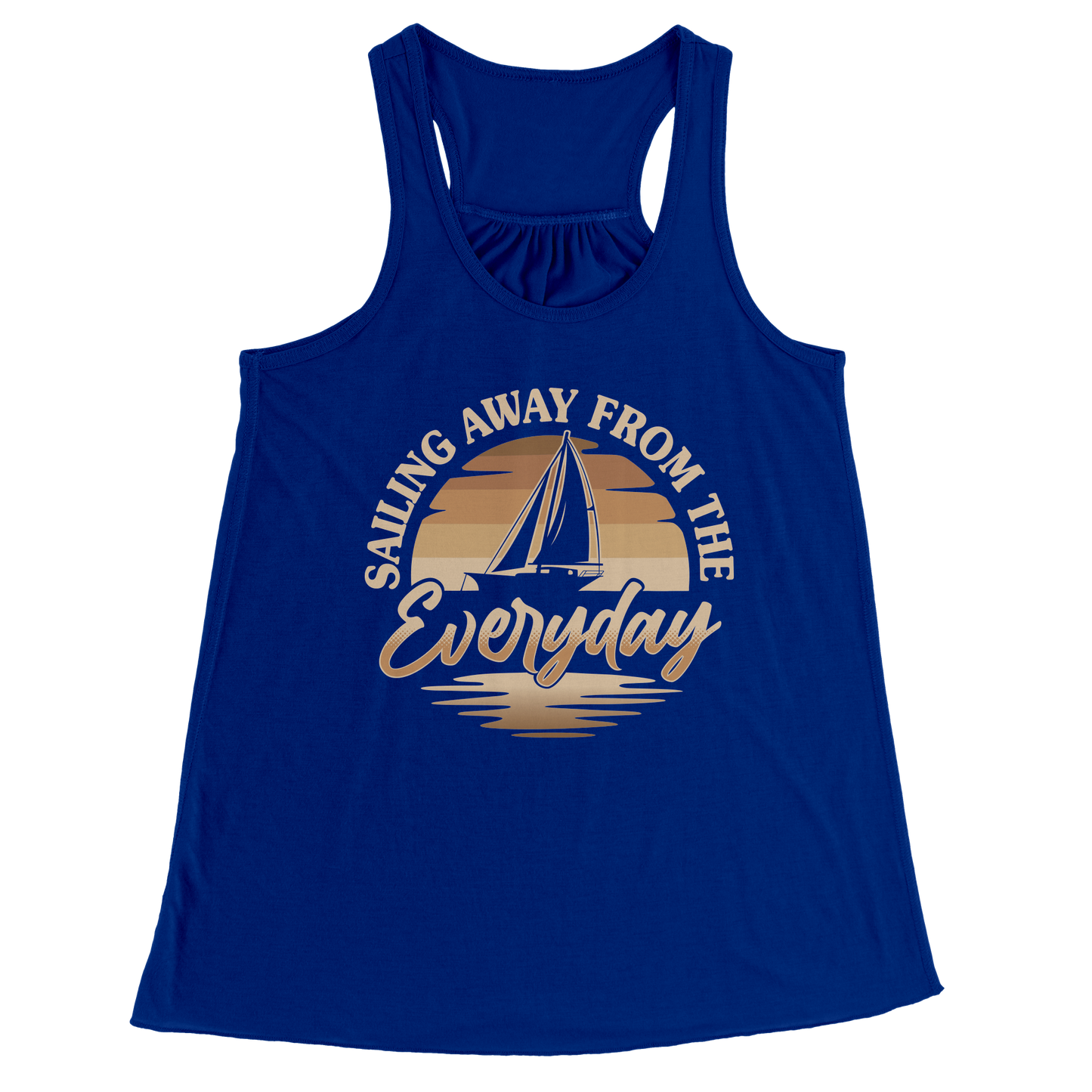 Sailing Away From The Everyday - Humor Retro Sunset Boat Tank Top