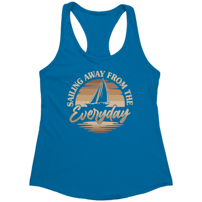 Sailing Away From The Everyday - Humor Retro Sunset Boat Tank Top