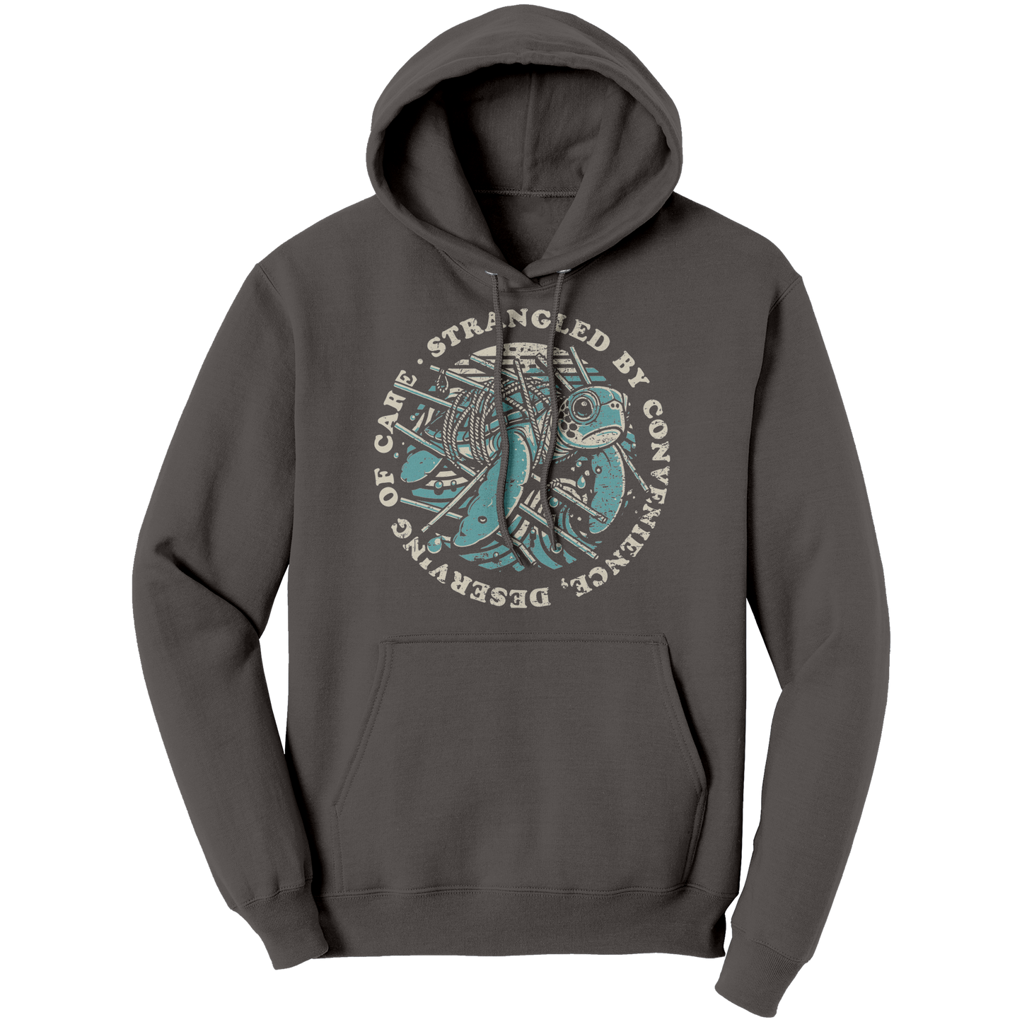 Strangled_by_Convenience__Turtle_World__Charcoal_Front_Mockup.png
