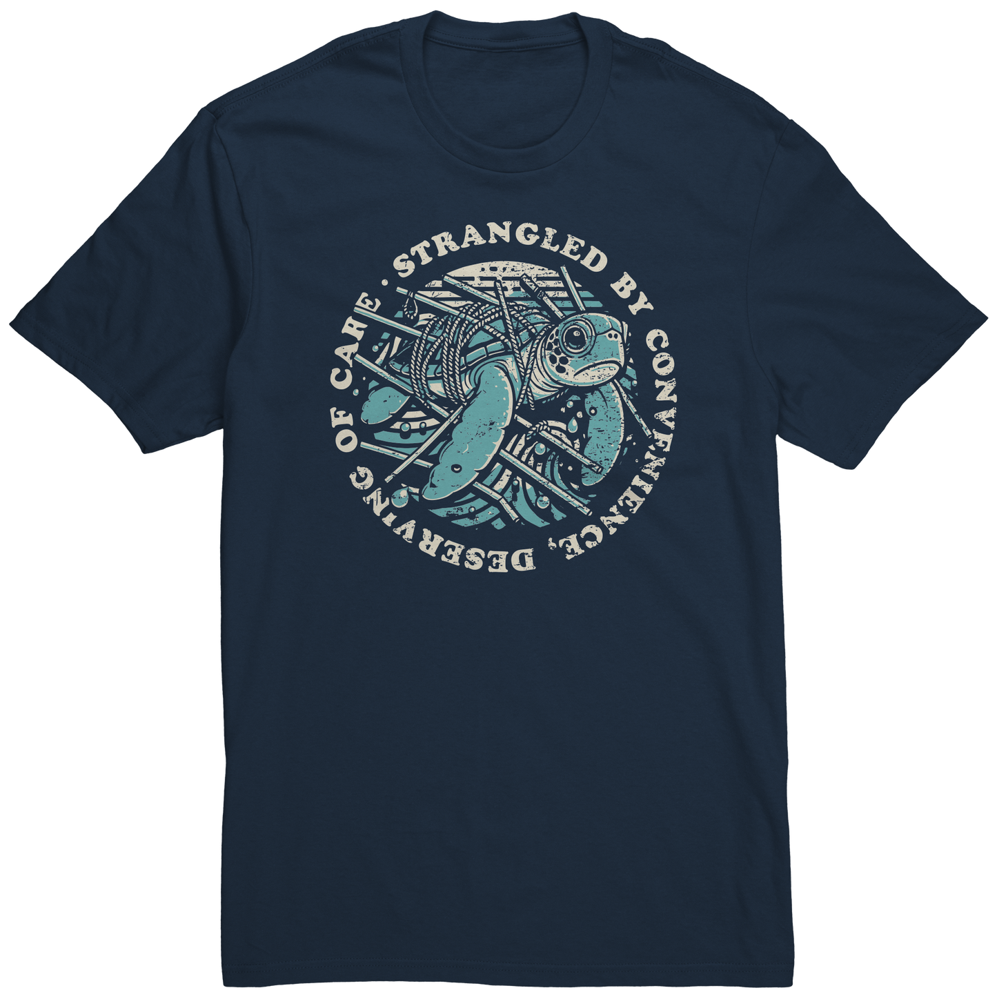 Strangled_by_Convenience__Turtle_World__Navy_Mockup.png