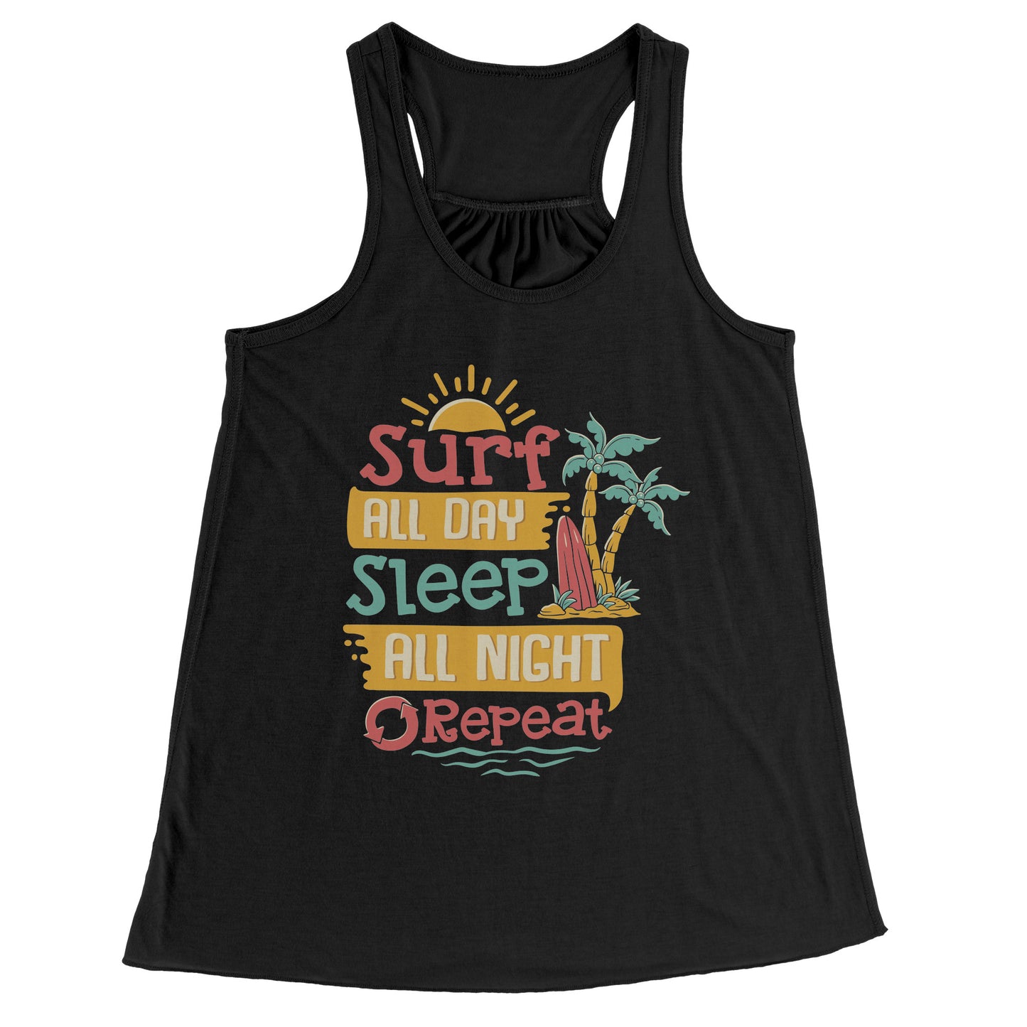 Surf All Day Sleep All Night - Humor Surfing Surf Surfer Men Women Tank Top