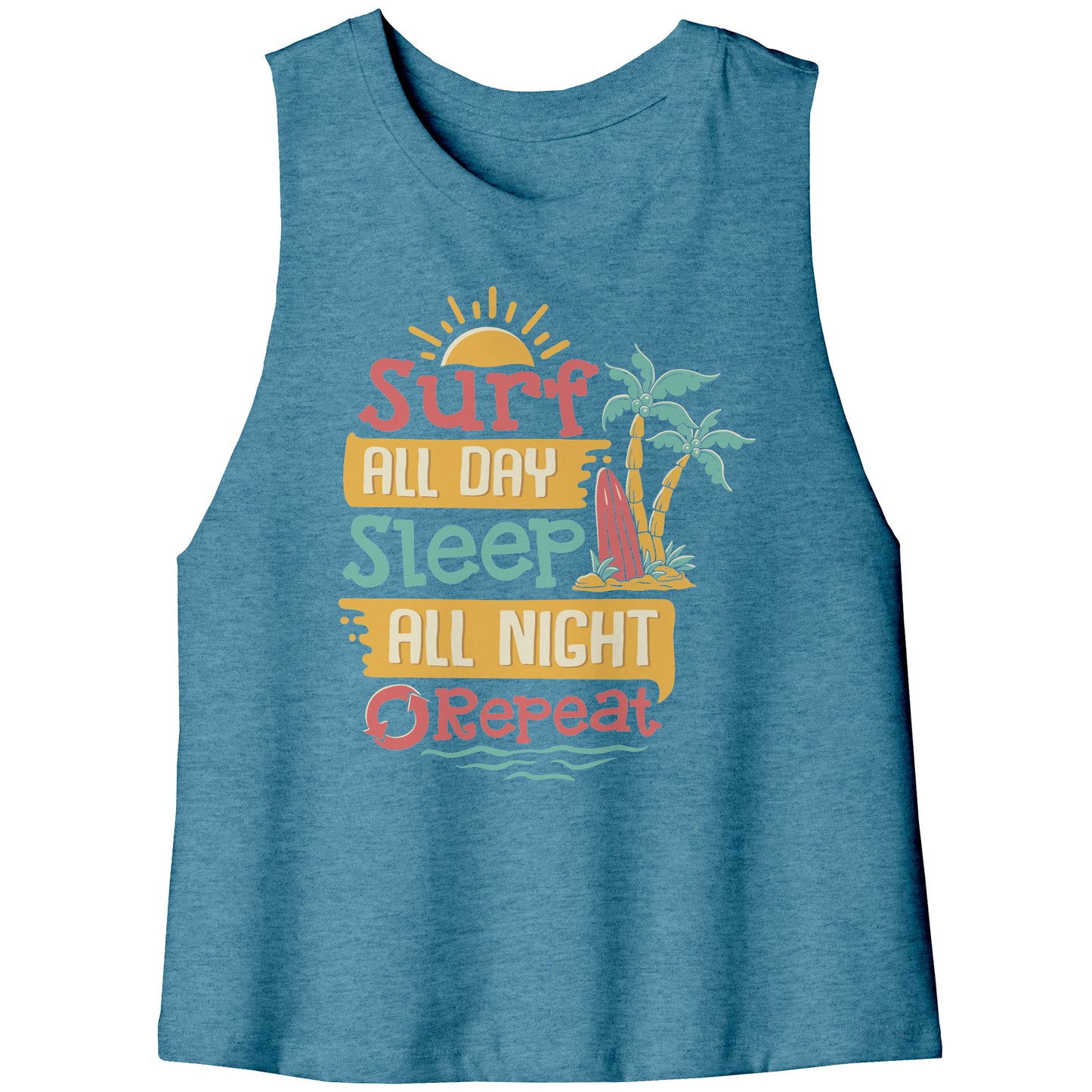 Surf All Day Sleep All Night - Humor Surfing Surf Surfer Men Women Tank Top