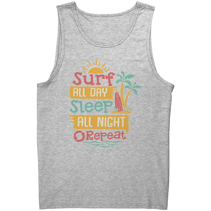 Surf All Day Sleep All Night - Humor Surfing Surf Surfer Men Women Tank Top