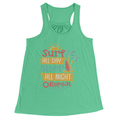 Surf All Day Sleep All Night - Humor Surfing Surf Surfer Men Women Tank Top