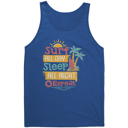 Surf All Day Sleep All Night - Humor Surfing Surf Surfer Men Women Tank Top