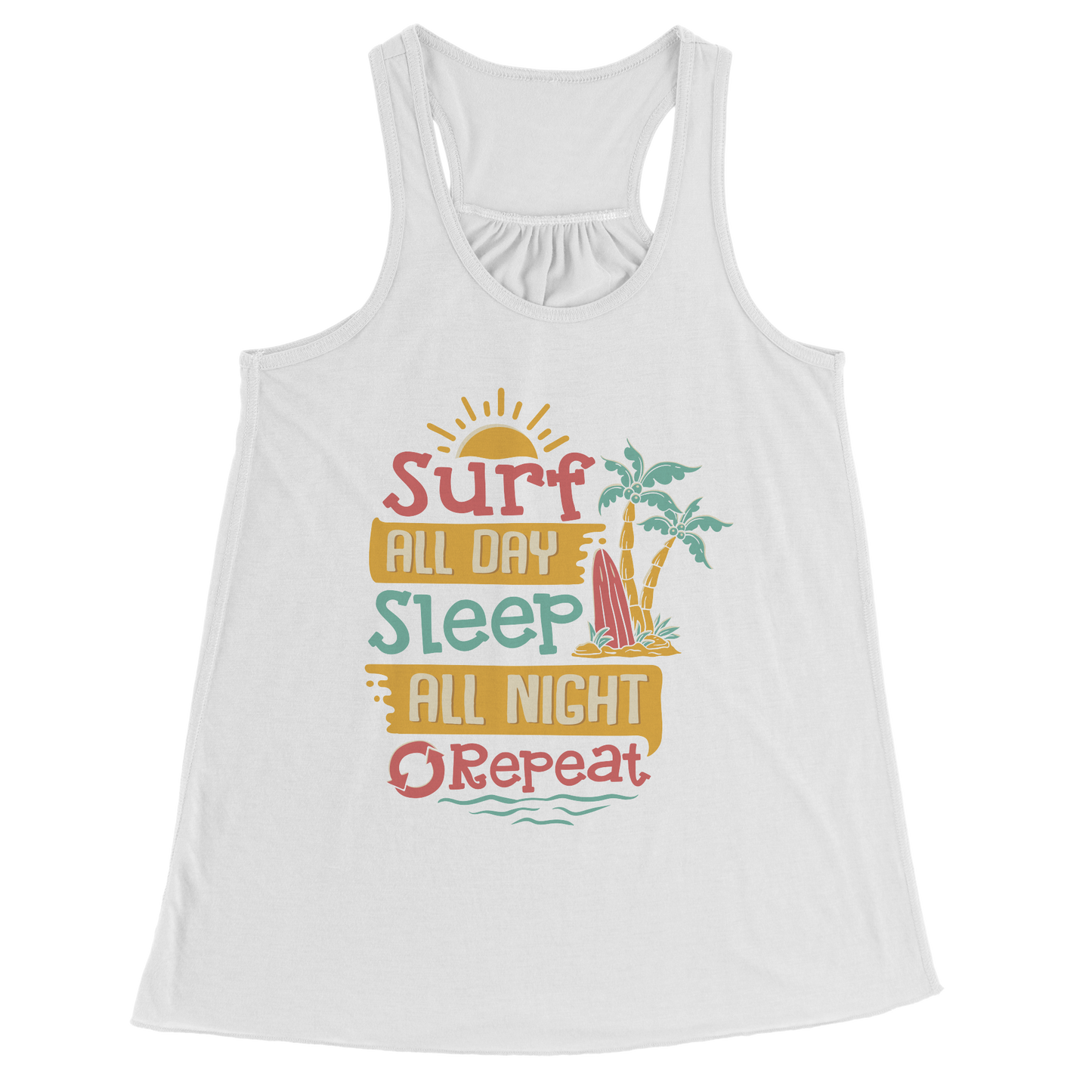 Surf All Day Sleep All Night - Humor Surfing Surf Surfer Men Women Tank Top