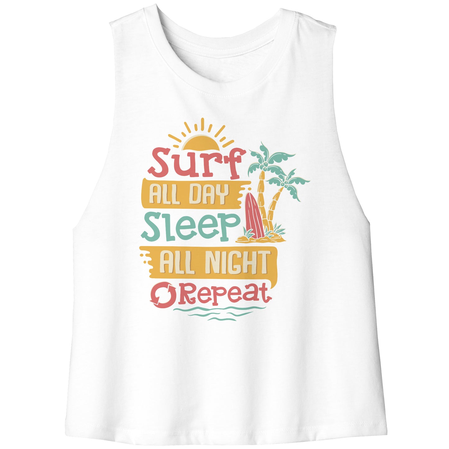 Surf All Day Sleep All Night - Humor Surfing Surf Surfer Men Women Tank Top