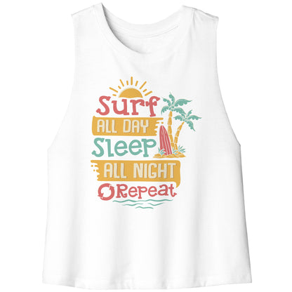 Surf All Day Sleep All Night - Humor Surfing Surf Surfer Men Women Tank Top