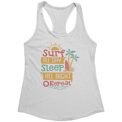 Surf All Day Sleep All Night - Humor Surfing Surf Surfer Men Women Tank Top