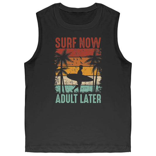 Surf Now Adult Later - Funny Humorous Retro Vintage Surfing Surfer Tank Top