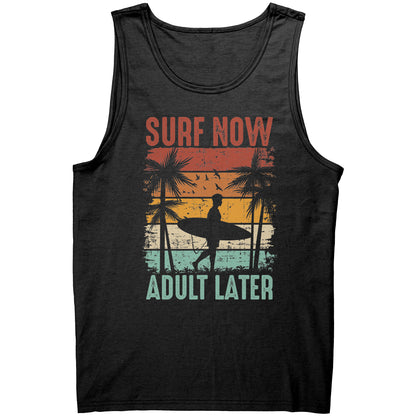 Surf Now Adult Later - Funny Humorous Retro Vintage Surfing Surfer Tank Top