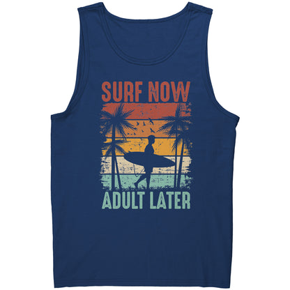 Surf Now Adult Later - Funny Humorous Retro Vintage Surfing Surfer Tank Top