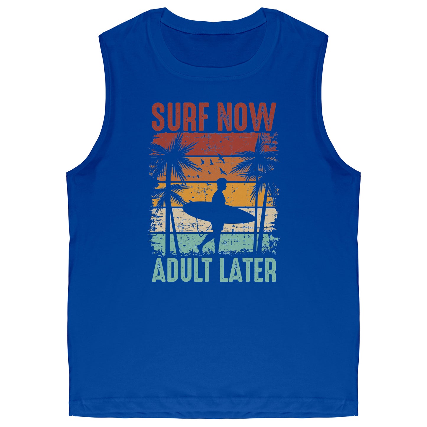 Surf Now Adult Later - Funny Humorous Retro Vintage Surfing Surfer Tank Top