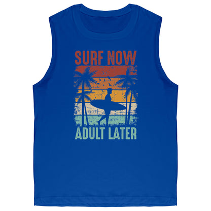 Surf Now Adult Later - Funny Humorous Retro Vintage Surfing Surfer Tank Top