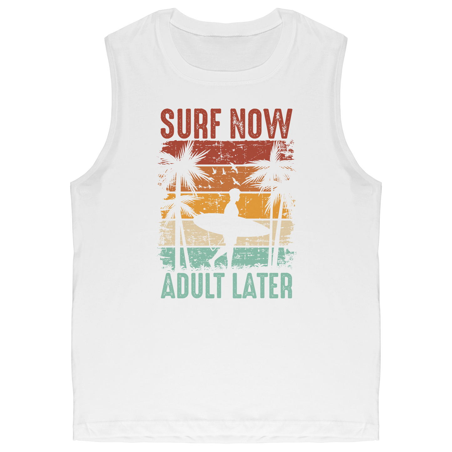 Surf Now Adult Later - Funny Humorous Retro Vintage Surfing Surfer Tank Top