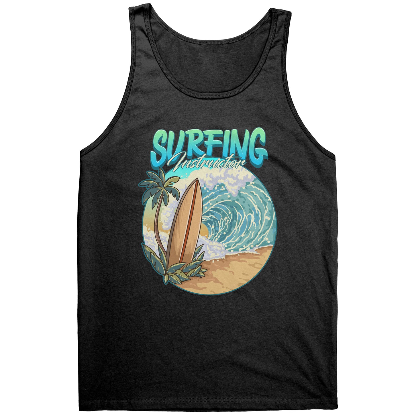 Surfing Instructor Beach Surfboard Waves - Surf Surfer Surfing Coach Tank Top