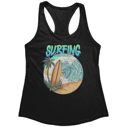 Surfing Instructor Beach Surfboard Waves - Surf Surfer Surfing Coach Tank Top