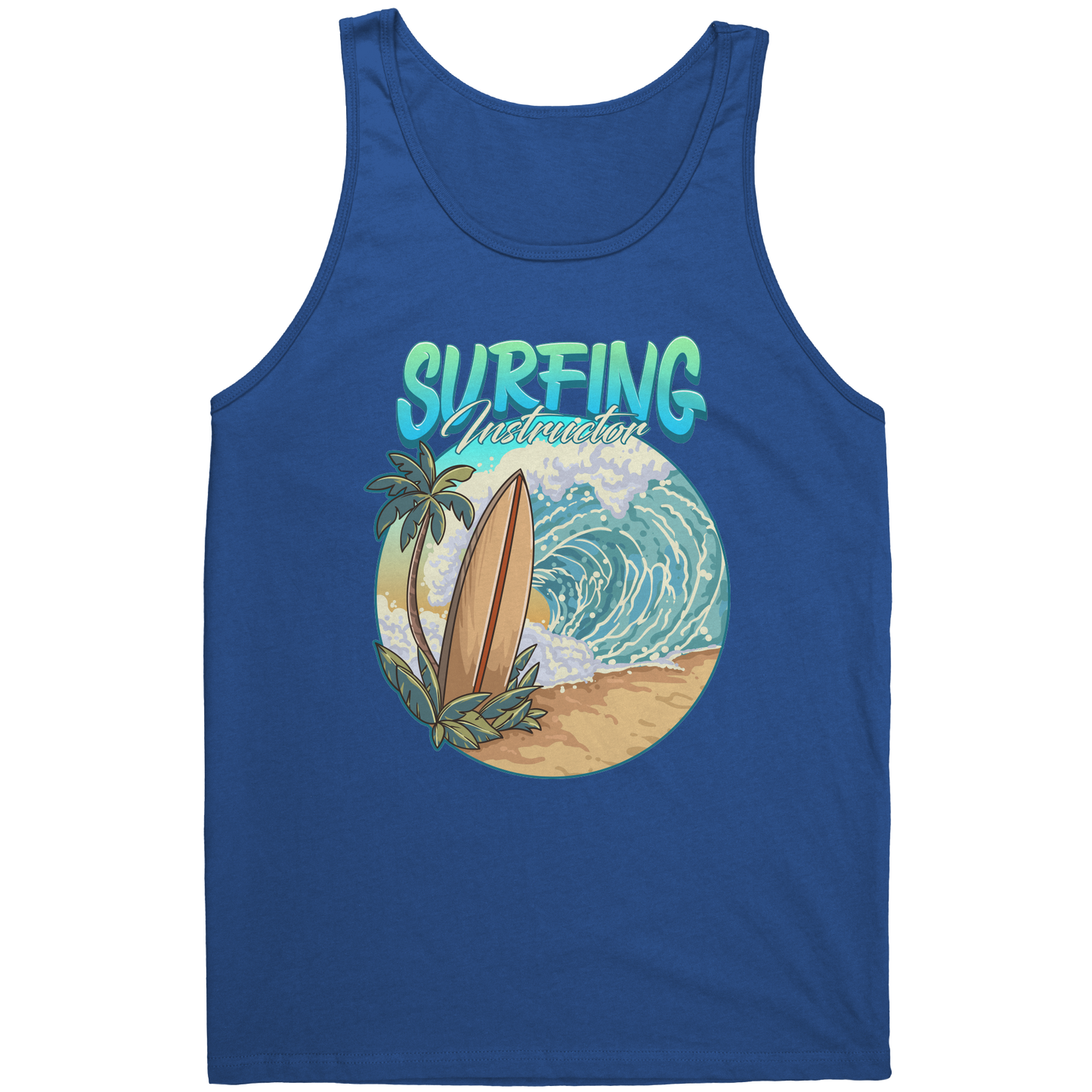 Surfing Instructor Beach Surfboard Waves - Surf Surfer Surfing Coach Tank Top