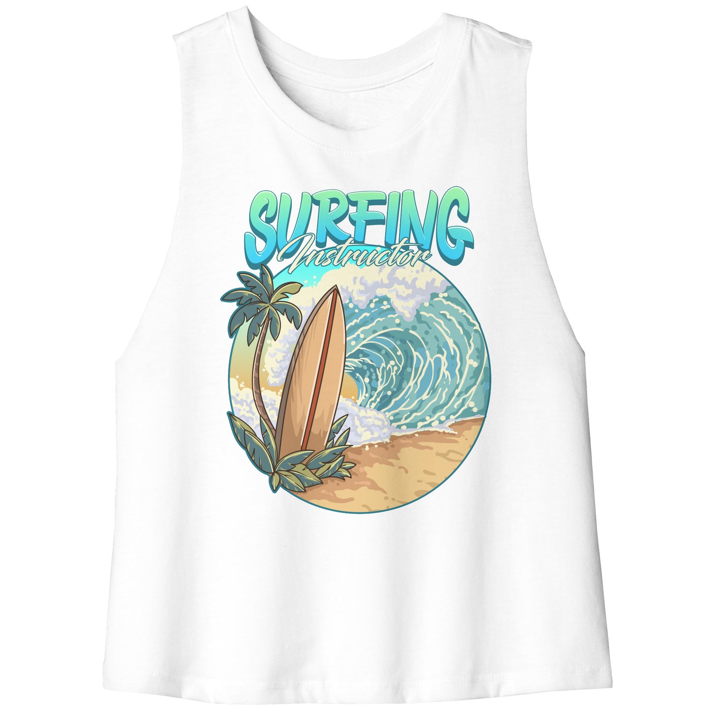 Surfing Instructor Beach Surfboard Waves - Surf Surfer Surfing Coach Tank Top