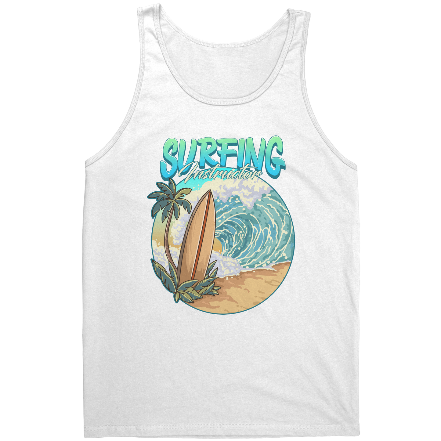 Surfing Instructor Beach Surfboard Waves - Surf Surfer Surfing Coach Tank Top