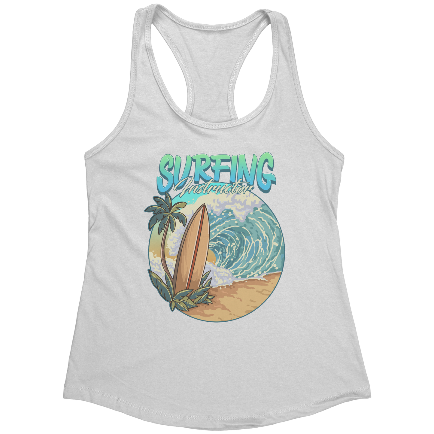 Surfing Instructor Beach Surfboard Waves - Surf Surfer Surfing Coach Tank Top