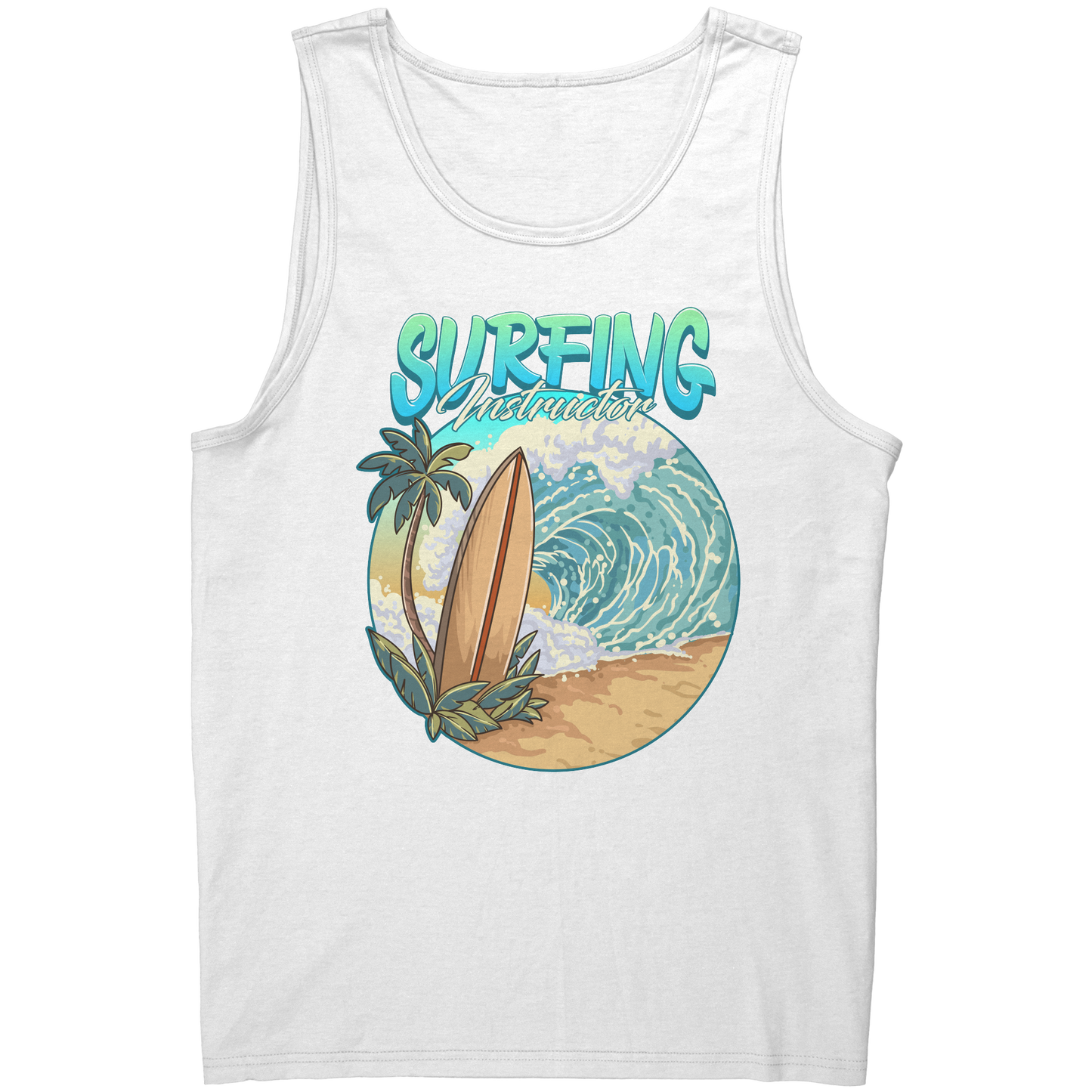 Surfing Instructor Beach Surfboard Waves - Surf Surfer Surfing Coach Tank Top