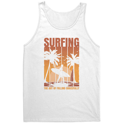 Surfing The Art Of Falling Gracefully - Funny Vintage Sunset Surfing Surfer Tank Top