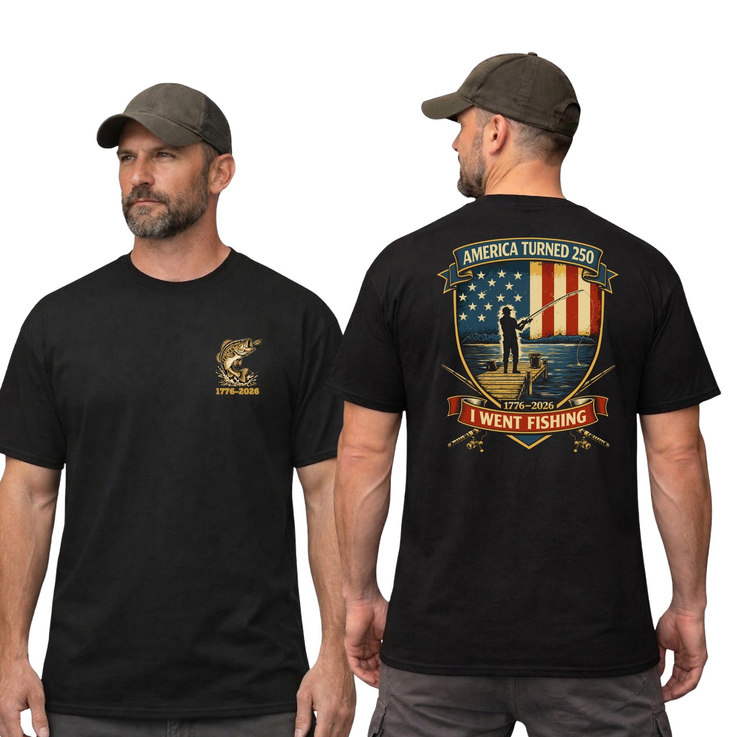 America Turned 250 I Went Fishing T-Shirt | Patriotic Fishing Tee Gift