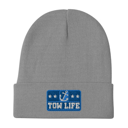 TOW LIFE - Merchant Mariner Towboater Anchor | Knit Beanie Hat