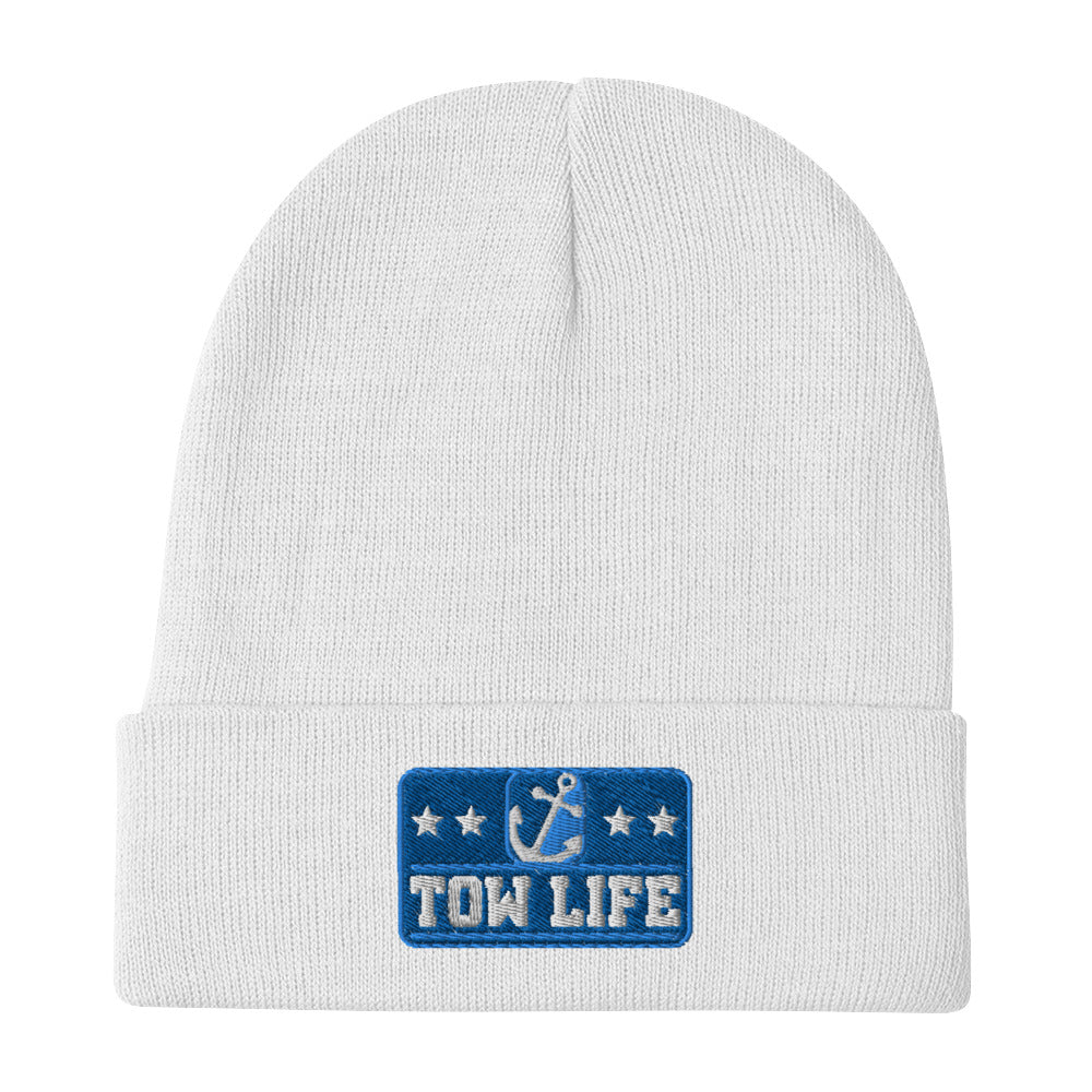 TOW LIFE - Merchant Mariner Towboater Anchor | Knit Beanie Hat