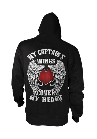 My Captain's Wings Cover My Heart Hoodie