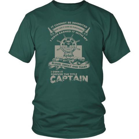 Captain Title Earned Front - Towboater Apparel - Gift For Towboater