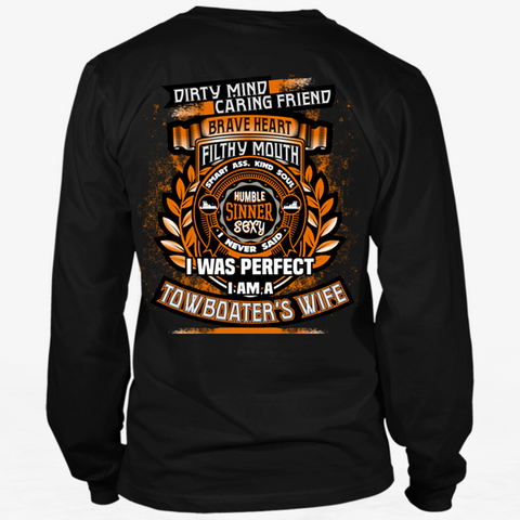 Dirty Mind! Caring Friend! Towboater's Wife Tshirt - Gift For Towboater's Wife