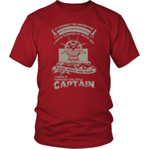 Captain Title Earned Front - Towboater Apparel - Gift For Towboater