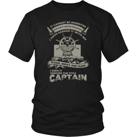 Captain Title Earned Front - Towboater Apparel - Gift For Towboater