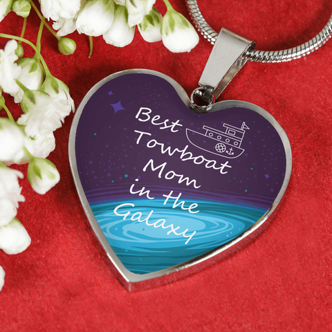 Best Towboat Mom In The Galaxy River Life Necklace